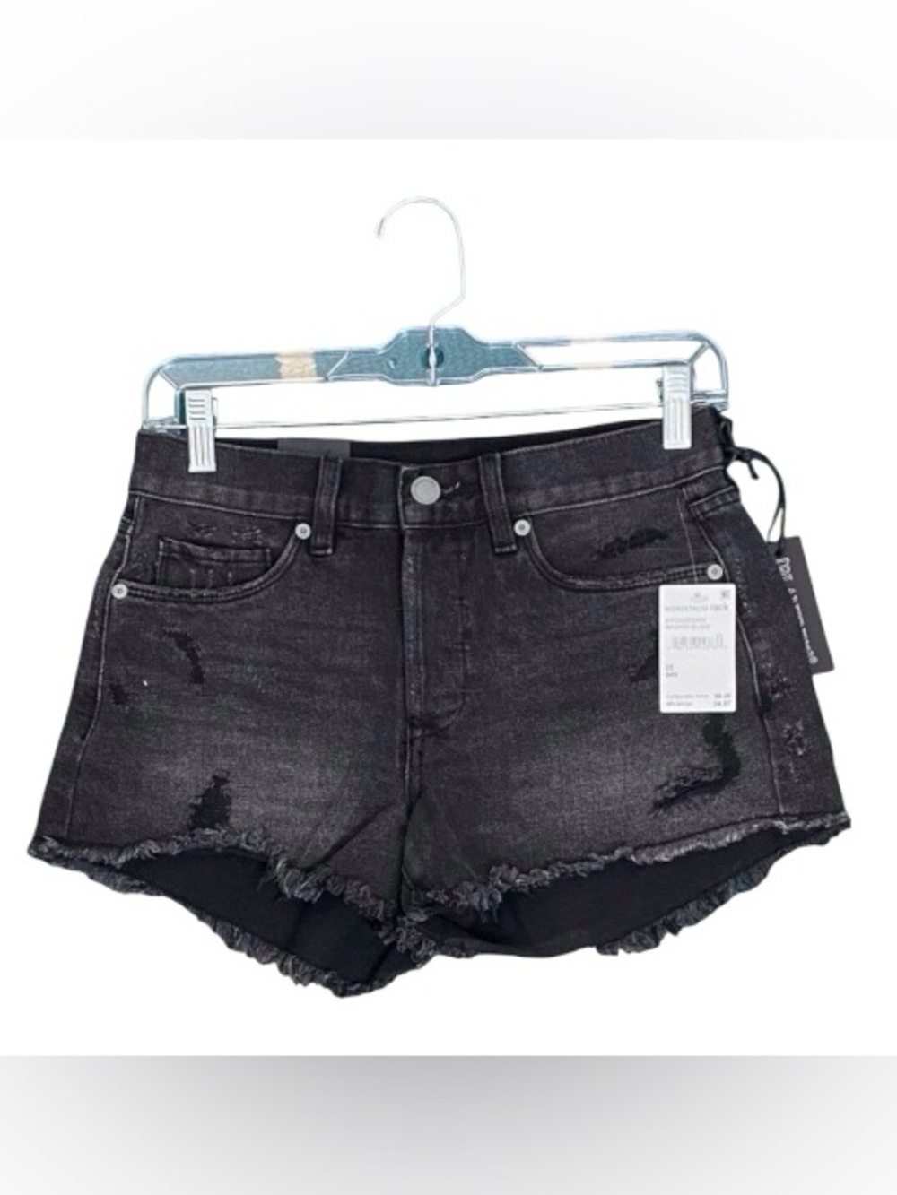 Blank NYC Women's Black Distressed Shorts NEW Size 25t